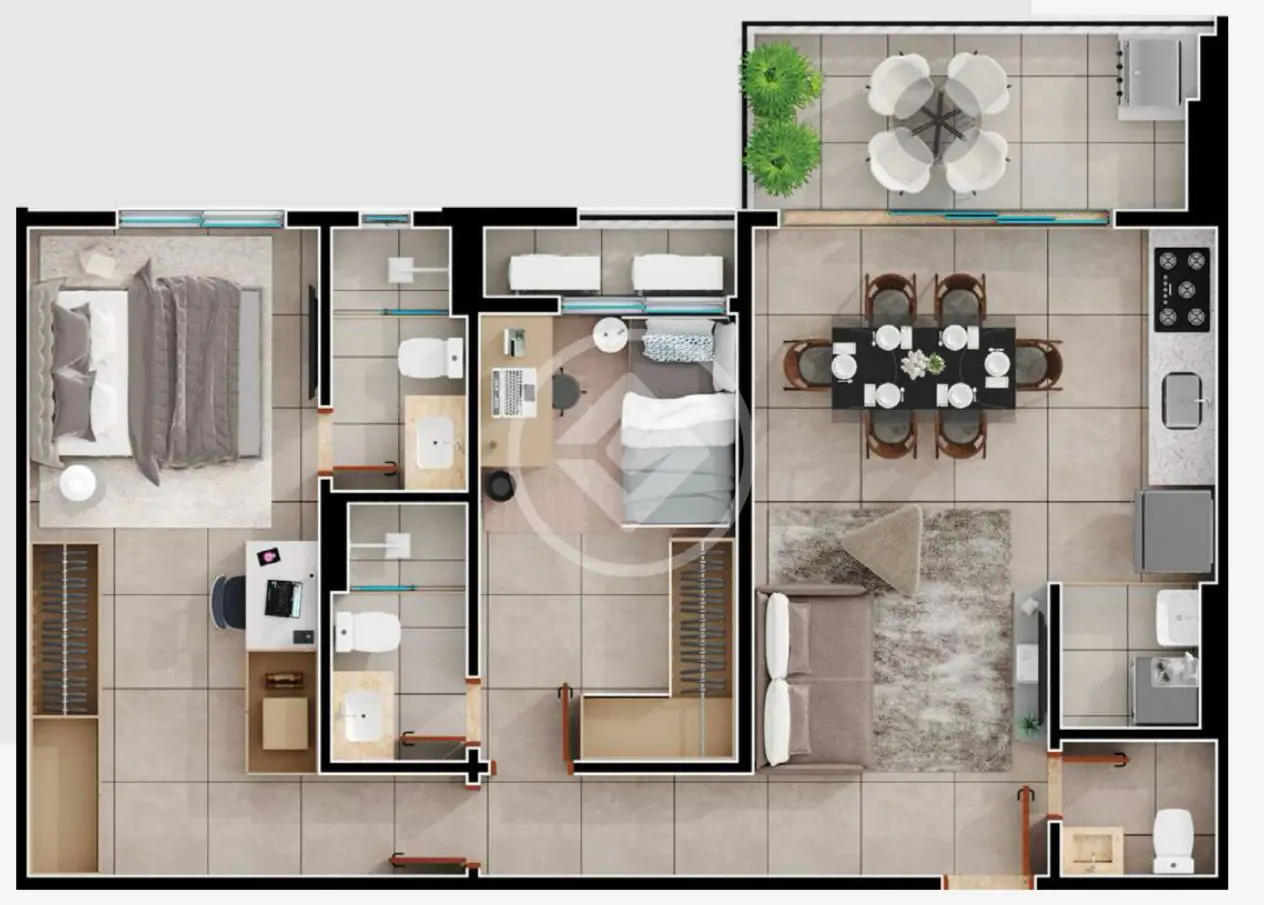Apartamento em frente ao lago Areião