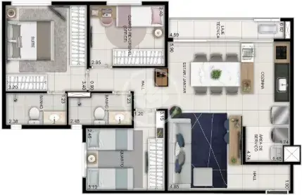 Apartamento 3 quartos no Jardim América, Goiânia — foto 3 de 6