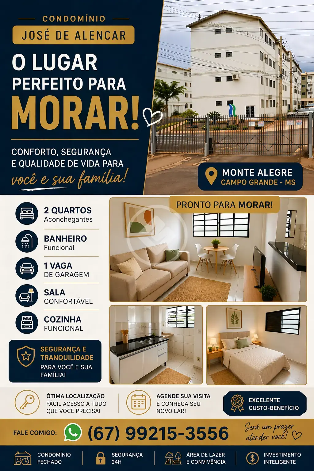 Apartamento Jardim Monte Alegre, Campo Grande - MS — foto 1