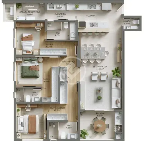 Apartamento 3 quartos no Campinas, São José — foto 4 de 5