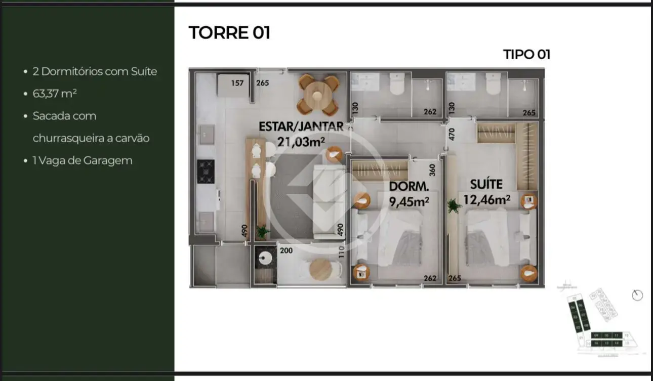 Apartamento Cachoeira do Bom Jesus Leste, Florianópolis - SC — foto 1