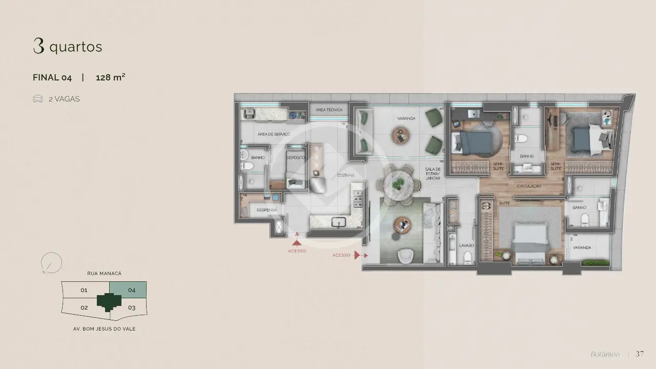 Apartamento com 3 quartos à venda no bairro Vale do Sereno — Vale do Sereno, Nova Lima