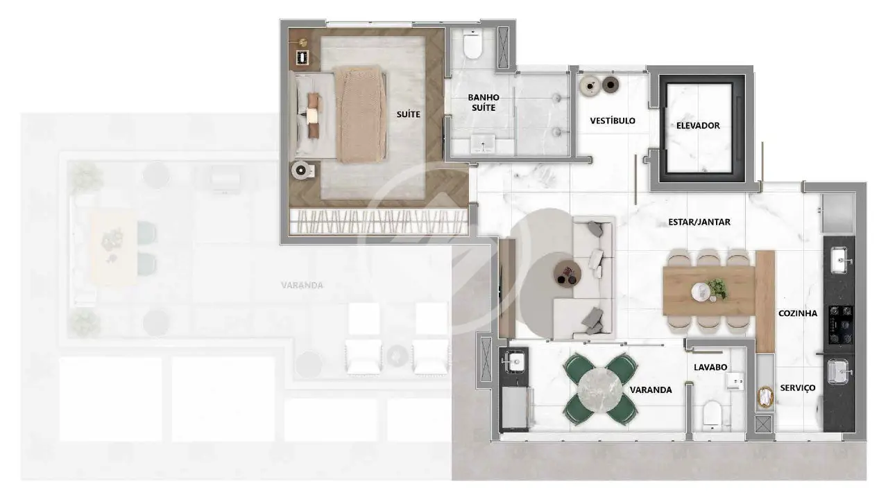 Apartamento com 1 quarto à venda no bairro Vale do Sereno — Vale do Sereno, Nova Lima