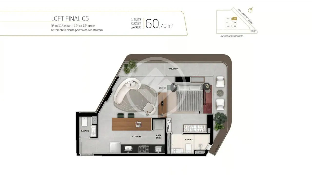 Apartamento com 1 quarto à venda no bairro Savassi — Savassi, Belo Horizonte