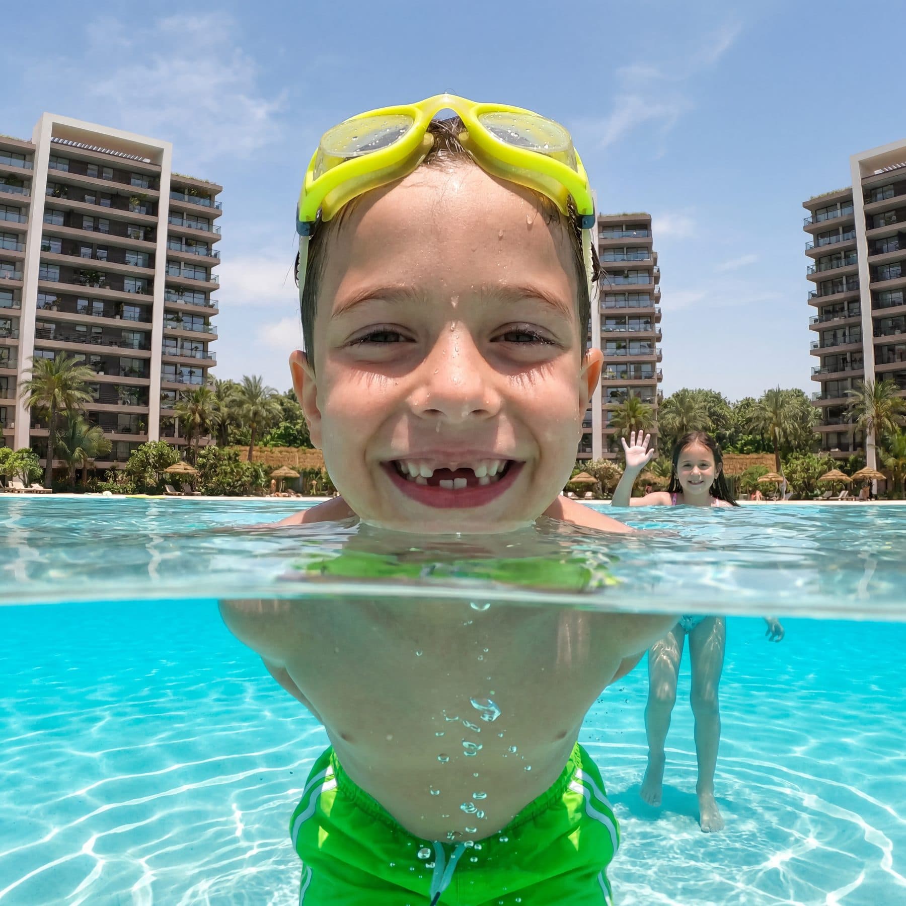 Uma piscina pensada para toda a família
