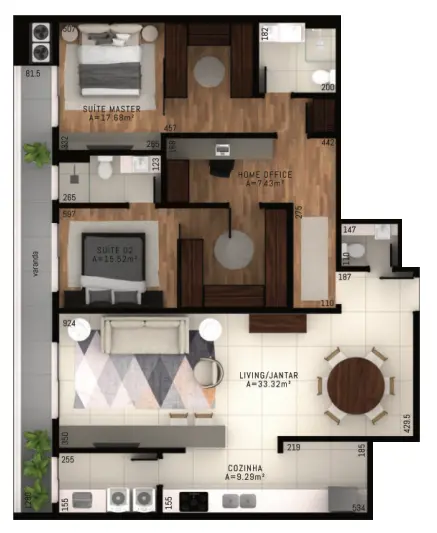 Apartamento com 2 quartos no Centro, foto 13 de 21