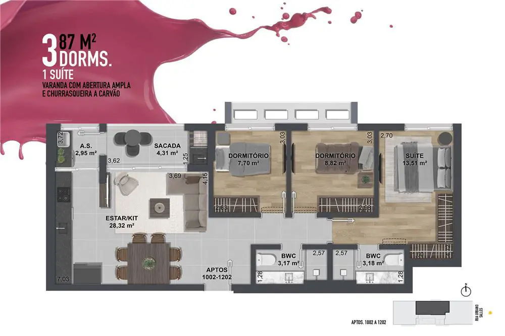 Apartamento com 3 quartos no Centro, foto 23 de 37
