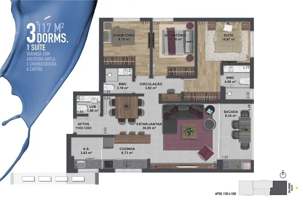 Apartamento com 3 quartos no Centro, foto 24 de 37