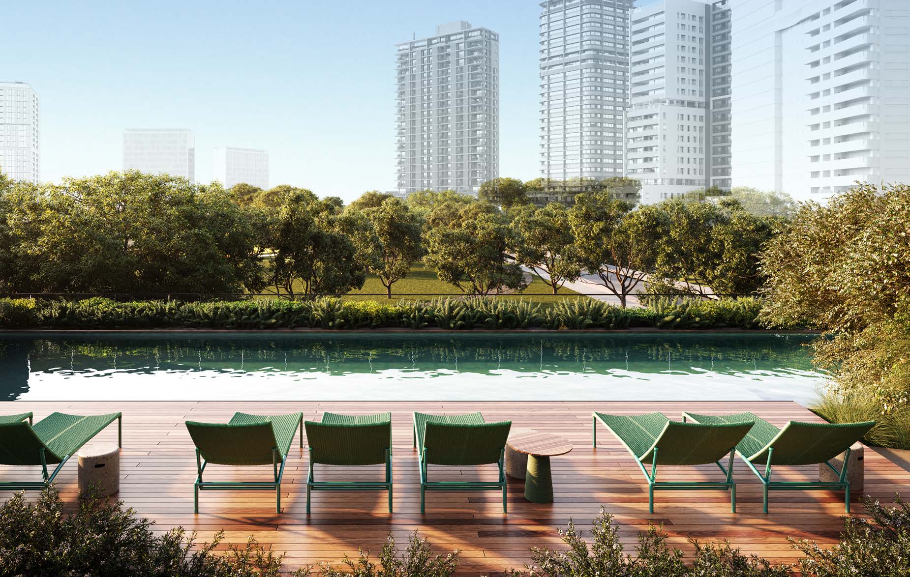 Piscina e deck do Jazz