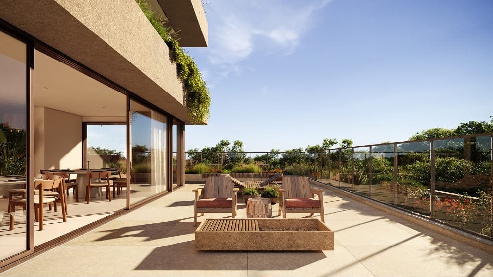 Terraço do salão de festas do Casa Parque, Parque Una Uberlândia